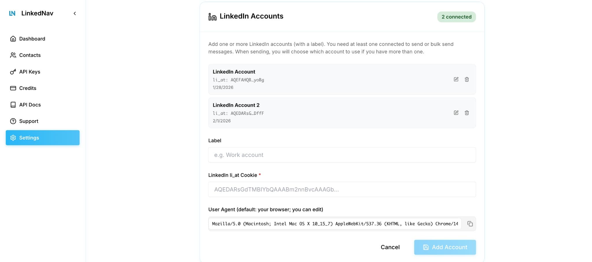 How to Connect Your LinkedIn Accounts to LinkedNav