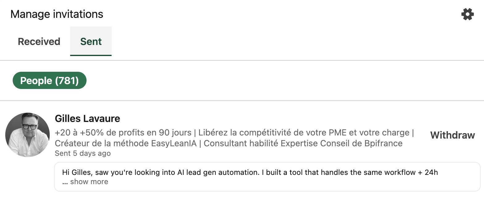 Auto connect with personalize Message